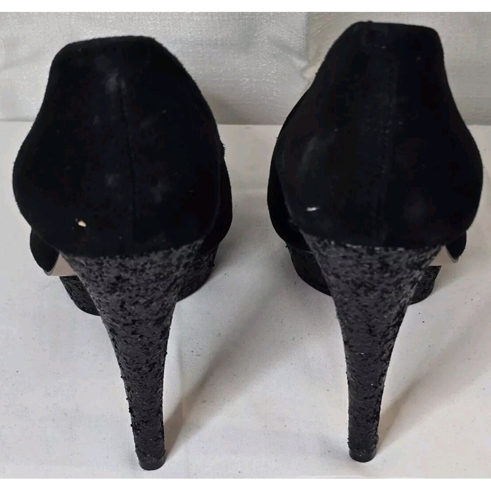 Bcbgeneration Black Suede Glitter Platform Pumps … - image 8